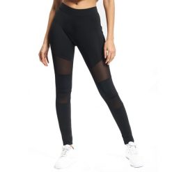 Legginsy Damskie Z Siateczki Technicznej (zestaw 2 Sztuk). Czarne legginsy Urban Classics, s, bez wzorów. Za 147.99 zł.