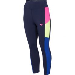 Legginsy treningowe damskie SPDF200 - granat. Legginsy 4f, bez wzorów, z materiału. W wyprzedaży za 79.99 zł.