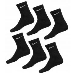 Skarpety Nike Everyday Cushioned 6 par czarne. Czarne skarpety Nike, bez wzorów. Za 106.00 zł.