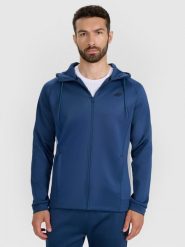 4F Bluza treningowa regular szybkoschnąca męska - niebieska XXL. Niebieskie czapki 4f, bez wzorów, z dzianiny. Za 199.99 zł.