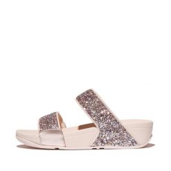 Klapki damskie FitFlop Lulu Multi-Tonal Glitter. Czerwone klapki FIT FLOP, bez wzorów, bez obcasa. Za 378.00 zł.
