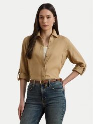 LAUREN RALPH LAUREN Koszula 200782777060 Beżowy Relaxed Fit. Brązowe koszule Lauren Ralph Lauren, xxl, bez wzorów, ze lnu, bez kołnierzyka, bez ramiączek. Za 469.99 zł.