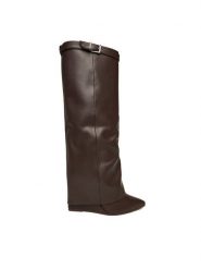 Steve Madden Kozaki Corenne SM11003418 Brązowy. Brązowe kozaki Steve Madden, ze skóry, bez obcasa, na koturnie, bez zapięcia. Za 1,099.00 zł.
