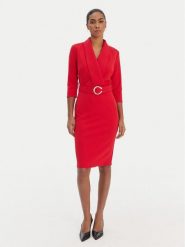 Rinascimento Sukienka koktajlowa CFC0126777003 Czerwony Slim Fit. Czerwone sukienki Rinascimento, xl, bez wzorów, z syntetyku, wizytowe, bez kołnierzyka, bez ramiączek. Za 489.99 zł.