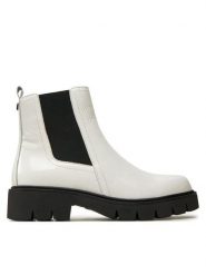 Caprice Botki 9-25413-43 Biały. Białe botki Caprice, bez wzorów, ze skóry, bez obcasa, na płaskiej podeszwie, bez zapięcia. Za 248.99 zł.