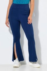 Damskie Legginsy funkcyjne rozszerzane nogawki kieszeń zapinana na zamek. Niebieskie legginsy Ulla Popken, plus size, bez wzorów, z elastanu, z podwyższonym stanem. Za 239.99 zł.