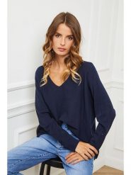 So Cachemire Sweter "Epural" w kolorze granatowym rozmiar: L. Niebieskie swetry So Cachemire, l, bez wzorów, z kaszmiru, bez ramiączek. Za 201.55 zł.