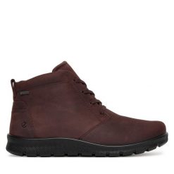 Botki ECCO. Brązowe botki ecco, bez wzorów, bez obcasa, na płaskiej podeszwie, bez zapięcia. Za 629.99 zł.