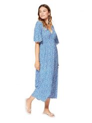 Ipanima Sukienka w kolorze niebieskim rozmiar: 38/40. Niebieskie sukienki Ipanima, bez wzorów, z wiskozy, bez kołnierzyka, bez ramiączek, maxi. Za 100.99 zł.