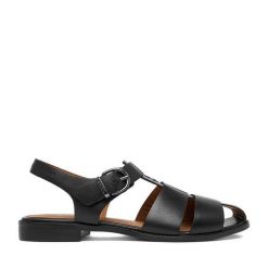 Sandały Beverly Hills Polo Club. Czarne sandały Beverly Hills Polo Club, bez wzorów, bez obcasa, na płaskiej podeszwie, bez zapięcia. Za 349.99 zł.