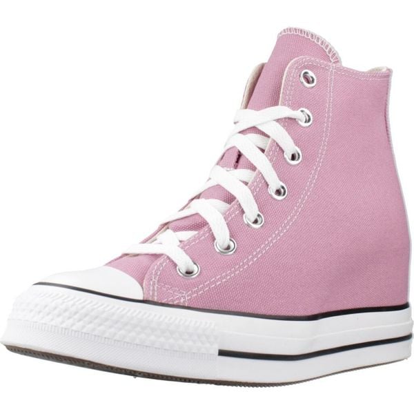 Buty CONVERSE CHUCK TAYLOR ALL STAR CLASSIC WEDGE PLATFORM Rose. Czerwone trekkingi Converse, z tkaniny, trekkingowe. Za 403.32 zł.