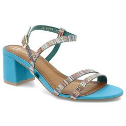 Niebieskie Sandały Maciejka Eleganckie Obuwie Damskie Na Obcasie. Niebieskie sandały Maciejka, z aplikacjami, eleganckie, bez obcasa, na obcasie, bez zapięcia. Za 319.00 zł.