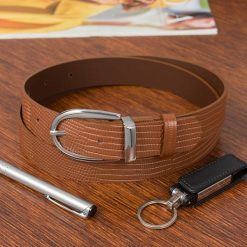 Pasek skórzany BELTIMORE r.95-110 cm D90 brązowy. Brązowe paski bez wzorów. Za 41.99 zł.