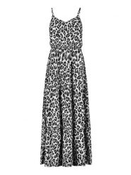 Sublevel Sukienka w kolorze szaro-biało-czarnym rozmiar: L. Białe sukienki Sublevel, na imprezę, l, bez wzorów, z wiskozy, klasyczne, bez kołnierzyka, bez ramiączek, maxi. Za 118.56 zł.
