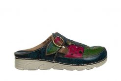 Klapki Laura Vita Dorry 08 Jeans 202031, Granatowy, Skóra naturalna - 37. Niebieskie klapki Laura Vita, z aplikacjami, z jeansu, bez obcasa. W wyprzedaży za 199.00 zł.