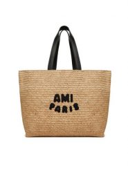 AMI PARIS Torebka ULL033.AW0077 Beżowy. Brązowe shopper AMI PARIS, bez wzorów, z tworzywa sztucznego, bez dodatków. Za 3,179.00 zł.