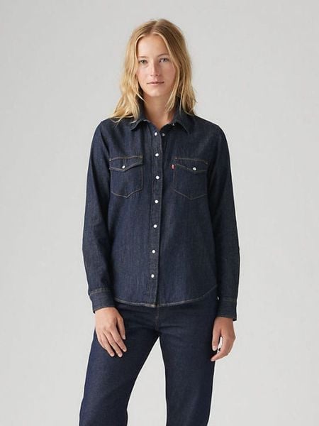 Levi's Koszula dżinsowa w kolorze granatowym rozmiar: S. Niebieskie koszule Levi's®, s, bez wzorów, bez kołnierzyka, bez ramiączek. Za 149.95 zł.
