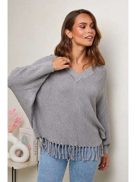 Soft Cashmere Sweter w kolorze szarym rozmiar: 34/36. Szare swetry Soft Cashmere, bez wzorów, ze splotem, bez ramiączek. Za 131.12 zł.