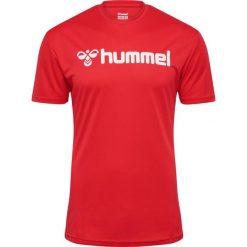 Koszulka Hummel Logo. Czerwone bluzki Hummel, s, bez wzorów, sportowe, bez kołnierzyka, bez ramiączek. Za 119.00 zł.