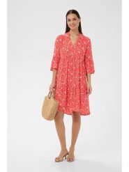 Kaffe Sukienka w kolorze koralowym rozmiar: 40. Czerwone sukienki Kaffe, na co dzień, bez wzorów, z wiskozy, bez kołnierzyka, bez ramiączek, mini, proste. Za 173.99 zł.