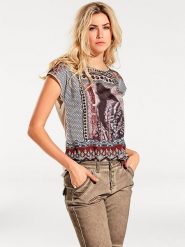 Heine Koszulka w kolorze beżowo-brązowym rozmiar: 40. Brązowe bluzki Heine, bez wzorów, bez kołnierzyka, bez ramiączek. Za 47.82 zł.