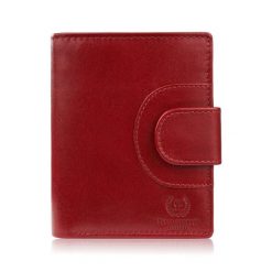 Portfel damski skórzany klasyczny czerwony ze skóry naturalnej licowej Paolo Peruzzi AL-05-RD. Czerwone portfele PAOLO PERUZZI, bez wzorów, z materiału. Za 79.00 zł.