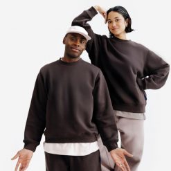 Bluza z okrągłym dekoltem unisex Elementals. Brązowe bluzy DECATHLON, l, bez wzorów, z bawełny, bez kaptura. Za 149.99 zł.