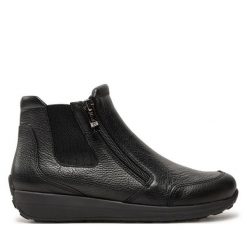 Botki Ara. Czarne botki Ara, bez wzorów, bez obcasa, na płaskiej podeszwie, bez zapięcia. Za 589.99 zł.