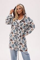 Bluza z kapturem Tropikalna Laguna - lekka jak powiew wiatru PLUS SIZE XXL OVERSIZE. Zielone bluzy Moda Size Plus Iwanek, na jesień, plus size, bez wzorów, z bawełny, z kapturem. Za 329.90 zł.