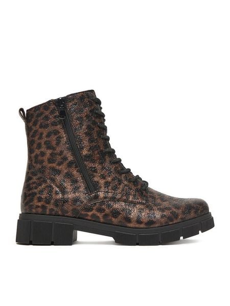 Remonte Trzewiki CEO-D2S72-90 Brązowy. Brązowe botki Remonte, bez wzorów, z materiału, bez obcasa, na płaskiej podeszwie, bez zapięcia. Za 349.99 zł.