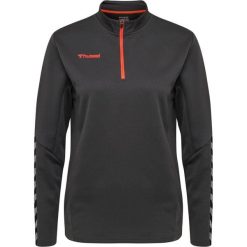 Bluza do piłki nożnej damska Hummel demi-zip hml AUTHENTIC. Szare bluzy Hummel, l, bez wzorów, bez kaptura. Za 202.50 zł.