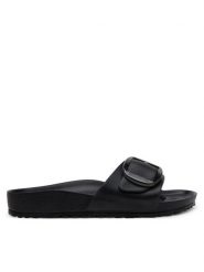Birkenstock Klapki Madrid Big Buckle Eva 1029635 Czarny. Czarne klapki Birkenstock, bez wzorów, z tworzywa sztucznego, bez obcasa. Za 199.99 zł.