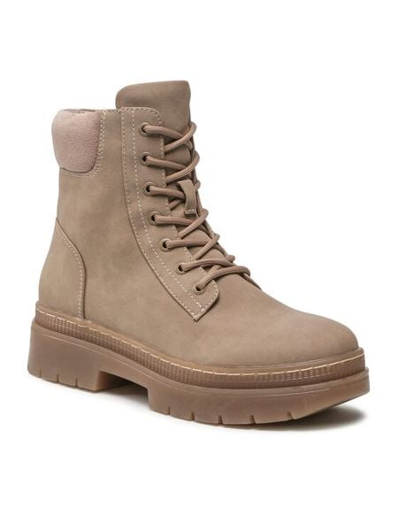 Jenny Fairy Trzewiki WS5908-01 Beżowy. Brązowe botki Jenny Fairy, bez wzorów, ze skóry, bez obcasa, na płaskiej podeszwie, bez zapięcia. Za 179.99 zł.