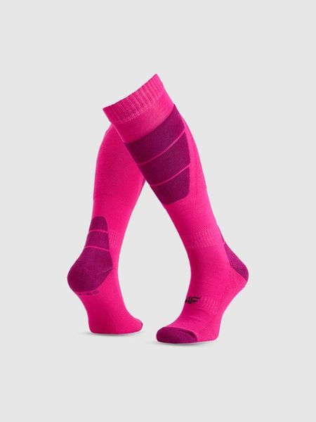 4F Skarpety narciarskie damskie - różowe 39-42. Białe skarpety 4f, bez wzorów. Za 59.99 zł.