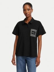 Liu Jo Sport Polo TA6159 JS870 Czarny Regular Fit. Czarne koszulki polo Liu Jo Sport, m, bez wzorów, z bawełny, bez kołnierzyka, bez ramiączek. Za 299.99 zł.