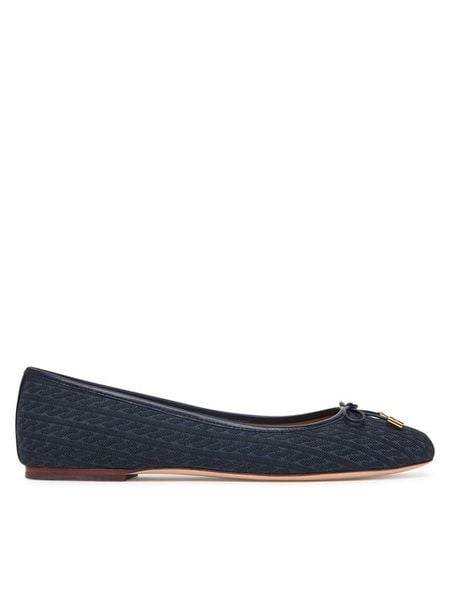 LAUREN RALPH LAUREN Baleriny 802P18430002 Granatowy. Niebieskie baleriny Lauren Ralph Lauren, bez wzorów, z materiału, bez obcasa. Za 729.99 zł.