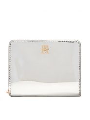 Tommy Hilfiger Mały Portfel Damski Med Za W/Flap Met AW0AW18037 Srebrny. Szare portfele TOMMY HILFIGER, bez wzorów, ze skóry. Za 299.99 zł.