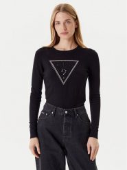 Guess Sweter W5YR23 Z2NQ2 Czarny Regular Fit. Czarne swetry Guess, xs, z aplikacjami, z wiskozy, bez ramiączek. Za 399.99 zł.