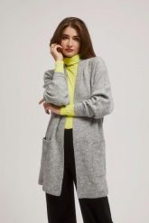 Kardigan z kieszeniami. Kardigany MOODO, m, bez wzorów, z elastanu. W wyprzedaży za 47.99 zł.