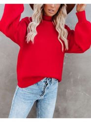Milan Kiss Sweter w kolorze czerwonym rozmiar: L. Czerwone swetry Milan Kiss, l, bez wzorów, bez ramiączek. Za 158.10 zł.