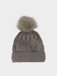 4F Czapka zimowa damska - brązowa M. Brązowe czapki 4f, bez wzorów, z polaru. W wyprzedaży za 9.99 zł.