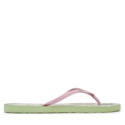 Japonki Roxy. Czerwone klapki Roxy, bez wzorów, bez obcasa. Za 55.99 zł.