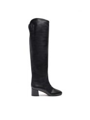Le Silla Kozaki 1368C050RBPPGLO Czarny. Czarne kozaki LE SILLA, ze skóry, bez obcasa, na słupku, bez zapięcia. Za 4,749.00 zł.