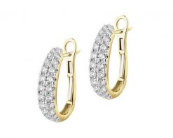 Kolczyki z żółtego złota z brylantami - 0,93 ct - próba 585. Żółte kolczyki Apart, z brylantem, złote. Za 10,590.00 zł.