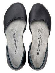 Comfortfusse Skórzane baleriny w kolorze czarnym rozmiar: 38. Czarne baleriny Comfortfüße, bez wzorów, z nubiku, bez obcasa. Za 260.99 zł.