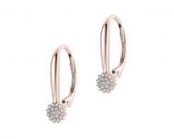 Kolczyki z różowego złota z diamentami - 0,09 ct - próba 585. Czerwone kolczyki Apart, z diamentem, złote. Za 2,190.00 zł.