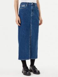 Calvin Klein Jeans Spódnica jeansowa J20J224531 Granatowy Straight Fit. Niebieskie spódnice Calvin Klein Jeans, bez wzorów, z bawełny. Za 279.99 zł.