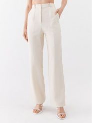 Patrizia Pepe Spodnie materiałowe 2P1491/A052-W347 Écru Straight Fit. Spodnie materiałowe Patrizia Pepe, bez wzorów, ze lnu. Za 759.99 zł.