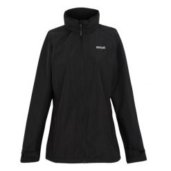 Damska kurtka przeciwdeszczowa z kapturem Regatta RWW457 800 czarny XXL. Czarne kurtki sportowe Regatta, xxl, bez wzorów, z kapturem, trekkingowe. W wyprzedaży za 169.00 zł.