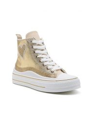 Foreverfolie Sneakersy w kolorze złotym rozmiar: 40. Żółte trampki Foreverfolie, bez wzorów, za kostkę, bez zapięcia. Za 119.12 zł.